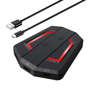 Imagem de Adaptador de teclado e mouse P6 Substituição do conversor de mouse portátil para N-Switch PS4 PS3 XBox One 360 com luz de respiração de quatro cores