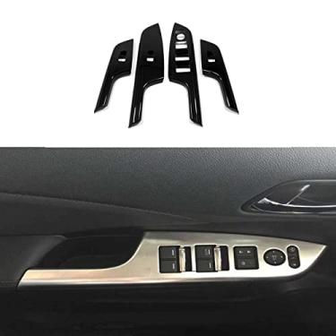 Imagem de GZBFTDH Acessórios de carro de painel de vidro, compatível com Honda CRV 2012-2015 Janela de porta Painel de elevação de vidro Botão Placa de interruptor Tampa de acabamento (Preto)