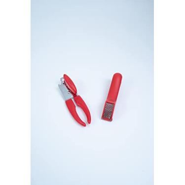Imagem de Oikos - Kit Abridor de Latas e Espremedor de Alho 2 Peças Vermelho