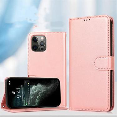 Imagem de Couro de luxo para iphone 14 13 12 mini 11 pro x xs max xr 8 7 6 6s plus se 2020 carteira cartão magnético capa de telefone, ouro rosa, para iphone 12 mini 5.4 polegadas