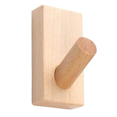 Imagem de Gancho de Parede de Madeira, Ganchos de Casaco de Parede Arrumado e Prático Arrumado para Escritório (Cor de madeira)