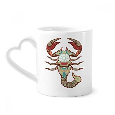Imagem de Caneca com símbolo do zodíaco da constelação de escorpião caneca de café cerâmica copo de coração de vidro