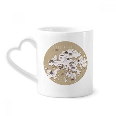 Imagem de Mapa de localização de Hong Kong Caneca China Café Cerâmica Copos Copo de Coração de Vidro