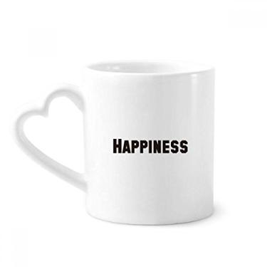 Imagem de Palavra de felicidade inspiradora frase frase caneca café cerâmica copo de coração de vidro