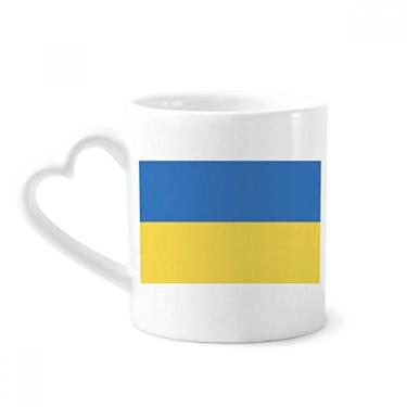 Imagem de Caneca com bandeira nacional da Ucrânia Europa país caneca café cerâmica copo de coração de vidro