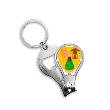 Imagem de Chaveiro abridor de cortador de unhas com emblema nacional das Ilhas Turcas e Caicos Tesoura
