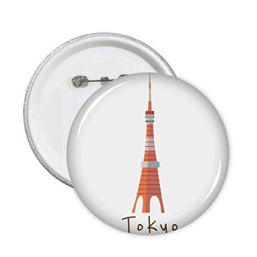 Imagem de Broche de torre japonesa Tyoko local com emblema de botão, 5 peças