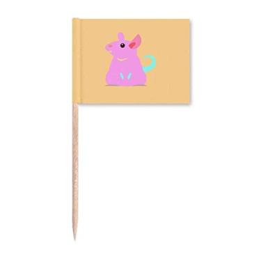 Imagem de Lindo mouse rosa vitalidade bandeiras marcadoras para decoração de festa