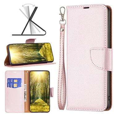 Imagem de Lichee Capas de telefone padrão Samsung Galaxy A14 A 14 5G capa de couro slots para cartão de visita carteira clipe à prova de choque capa de telefone Samsung A14 5G capas (ouro rosa, Samsung A14 5G)
