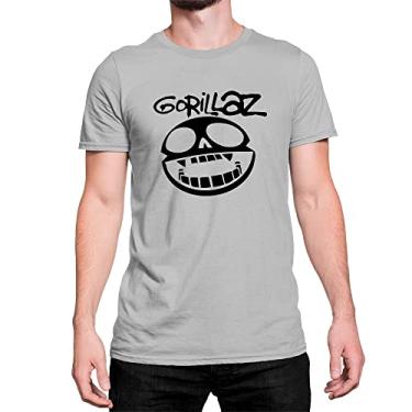 Imagem de Camiseta Banda Trip Rock Gorillaz Logo 100% Algodão Cor:Cinza;Tamanho:G