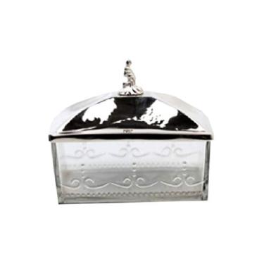 Imagem de Vidro Retangular Com Tampa Sarquis Samara Prata