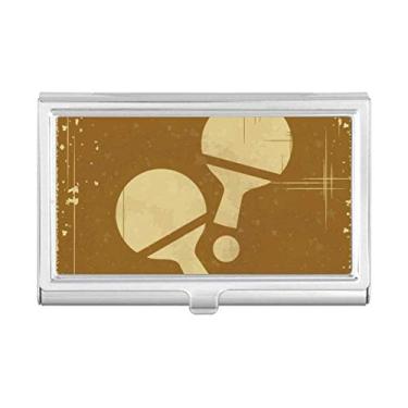 Imagem de Porta-cartões de visita com estampa de ilustração esportiva de tênis de mesa
