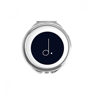 Imagem de White Music Pontilhado Mim Preto Espelho Compacto Redondo Portátil Bolso Vidro