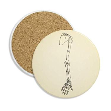 Imagem de Porta-copos de cerâmica com braço de osso e suporte de caneca, pedra absorvente para bebidas, presente de 2 peças