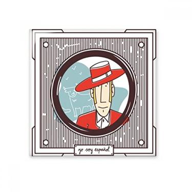 Imagem de Peça vermelha ilustração espanhola azulejo de cerâmica brilhante decalque pedra adornada tijolo vitrificado