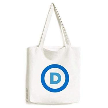 Imagem de Bolsa de lona azul com emblema dos Estados Unidos para festa democrática bolsa de compras casual