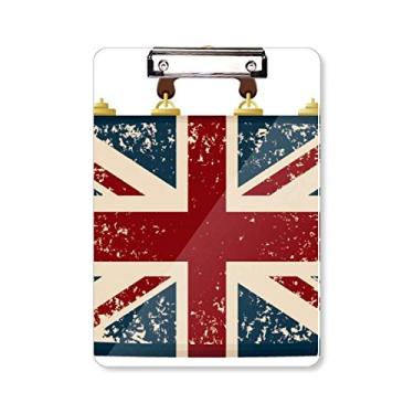 Imagem de Union Jack — Mala retrô da Grã-Bretanha, bandeira do Reino Unido, pasta de prancheta para escrita A4