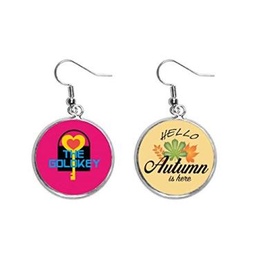 Imagem de Brinco de folha de outono com pingente de orelha dourada de carnaval brasileiro