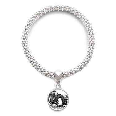 Imagem de DIYthinker China Culture Qing Dynasty Line Desenho Prata Pulseira Pingente Joias Corrente Ajustável