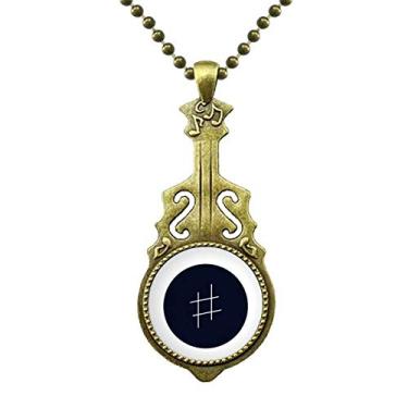 Imagem de DIYthinker Colar preto com assinatura de música branca com pingente de música antiga