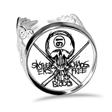 Imagem de DIYthinker Anel de noivado com espada de esqueleto preto Ninja número 16