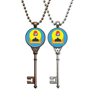 Imagem de OFFbb-USA Colar Hip Hop Music Self Reality My Site Key Pingente Joias Decoração de Casal