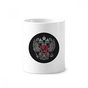 Imagem de Porta-canetas com emblema nacional da Rússia para escova de dentes, caneca, suporte de cerâmica, copo lápis