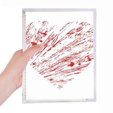 Imagem de Caderno vermelho coração para dia dos namorados com folhas soltas diário recarregável