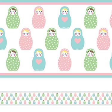 Imagem de Faixa Decorativa Adesiva Infantil Matrioska 5mx10cm