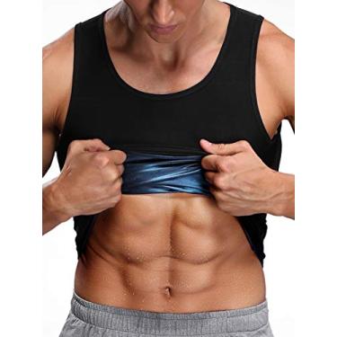Imagem de Regata masculina de neoprene quente Miss Moly Sauna Sweat colete modelador corporal de compressão, Black(Update Polymer), Small-Medium
