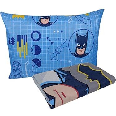 Imagem de Jogo de Cama Microfibra Solteiro Estampado Batman 1,40 m x 2,20 m Com 2 peças