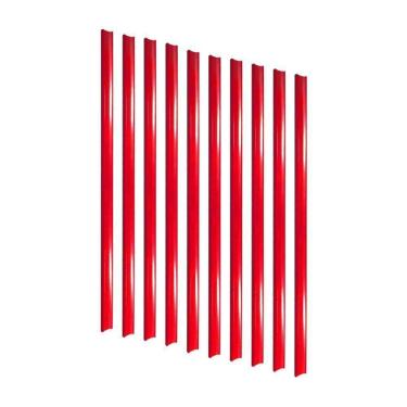 Imagem de Kit - 10 Porta Etiqueta Simples 90cm Vermelho Com Acrílico New Plus/plus - Sa Gôndolas