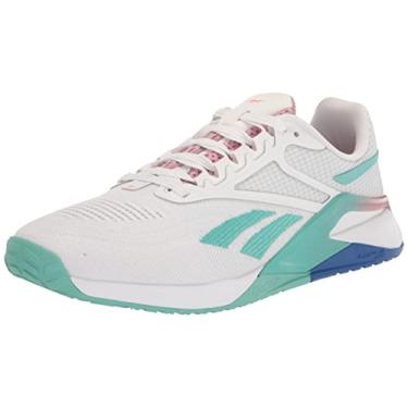 Imagem de Reebok Tênis feminino Nano_X2 Fitness Workout Athletic and Training, Branco/semi clássico azul-petróleo, 38