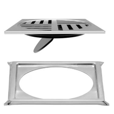 Imagem de Ralo Inox 10 cm Com Fechamento Automatico + Porta Grelha