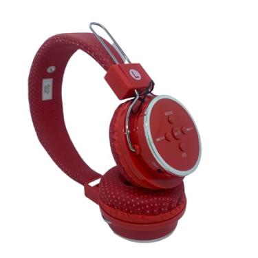 Imagem de Fone De Ouvido Bluetooth Head Phone Cartão Sd Para Celular PC Tablet Computador Cor Vermelho