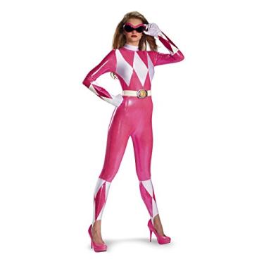 Imagem de Women's Power Rangers Pink Ranger Costume | Adult Mighty Morphin Pink Power Ranger Cosplay Suit Outfit XS Junior 14-16