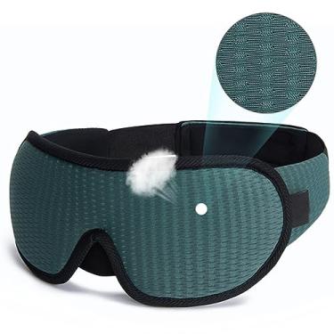 Imagem de Máscara 3D para Dormir Tapa Olhos Bloqueia Luz Macio Confortável Ergonomico (Máscara Verde Musgo)
