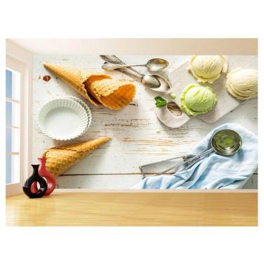 Imagem de Papel De Parede 3D Alimentos Sorvete Verão Massa 3,5M Al374