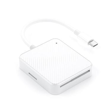 Imagem de ZEZEFUFU Adaptador de leitor de cartão USB C, portátil 4 em 1 tipo C, leitor de cartão de mídia inteligente M2 SD SM XD para PC, computador, dispositivos UBC C