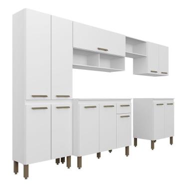 Imagem de Cozinha Modulada 6 Peças 12 Portas Tieli Branco - M. Arapongas
