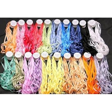 Imagem de New Threadsrus 20 Spools of 100% Pure Silk Ribbons - 4mm x 10 Metres