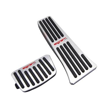 Imagem de XYHGM Capa de pedais de liga de alumínio para Kia K 5 2020-2023 Antiderrapante Auto Sem Perfuração Capas de pedal de freio e acelerador de alumínio 2 peças (prata)