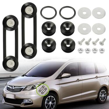 Imagem de EPLZON Kit de liberação rápida para para-choque dianteiro traseiro compatível com para-choques de carro universais kit de parafusos de aço para instalação de pára-choques de carro (preto)