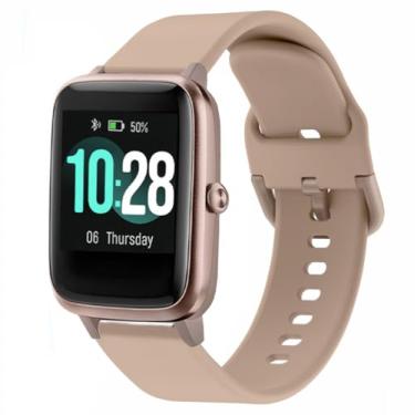 Imagem de ViCRiOR Pulseiras compatíveis com relógio inteligente ID205L, pulseira de substituição floral impressa de silicone macio de liberação rápida para ID205L, ID205G ID205 ID205U ID205S (pedra)