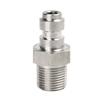 Imagem de Flylock Universal 8 mm 1/20.3 cm NPT rosca macho aço inoxidável adaptador de plugue de desconexão rápida PCP Paintball acessórios de carregamento