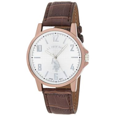 Imagem de U.S. Polo Assn. Relógio masculino clássico USC50218 analógico de quartzo marrom