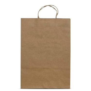 Imagem de 10 Sacolas ecológicas para Delivery com alça torcida: 34x24,5x21 cm (Kraft)