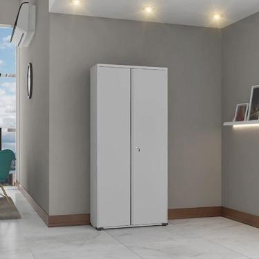 Imagem de Armário Aço Escritório Fechadura 3 Prateleiras Ea303 Cinza