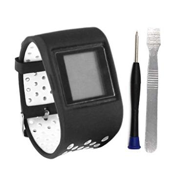 Imagem de T-BLUER Pulseira de relógio Fitbit Surge, pulseiras de silicone de duas cores de substituição para relógio Fitbit Surge Fitness Tracker pulseira acessórios