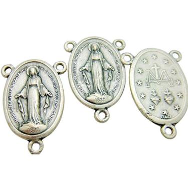 Imagem de WJH Co. Terço da Medalha Miraculous Mary, peça central de 9,5 cm, conjunto de 5